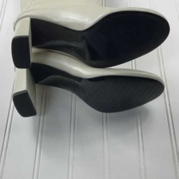 NWT Zara Off White Cream Knee Hight Heeled Boots, size 9.5 (40) - Picture 4 of 4